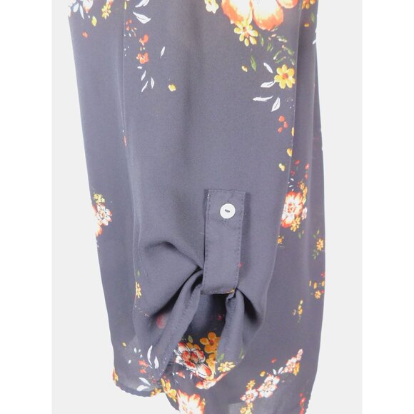 Crescent & Willough M Black Floral Boho Blouse Cottagecore Sheer - Picture 3 of 10